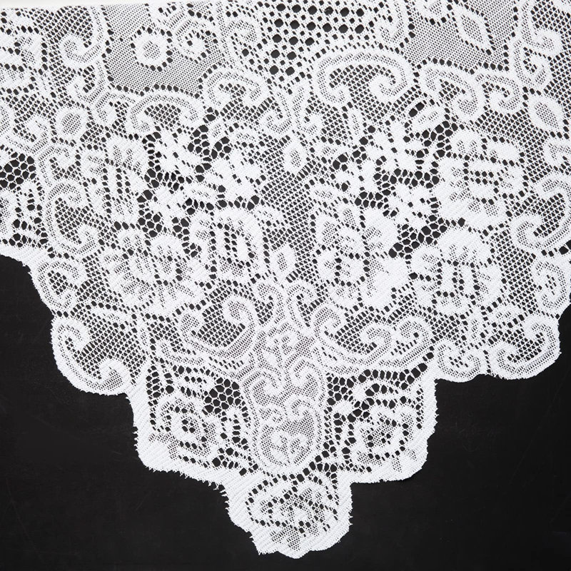 Nappe blanche en dentelle pour tables rectangulaires, nappes de mariage de style rétro (60 x 97 pouces)