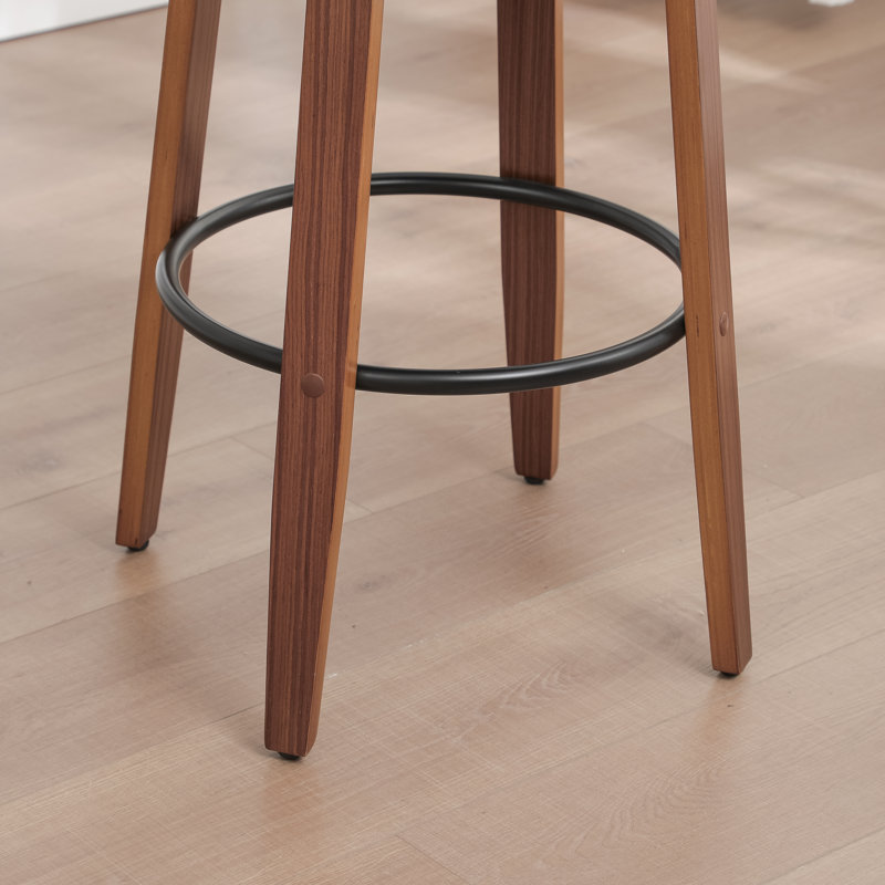 Swivel Upholstered Counter Stool, Counter Stool (63.5cm Seat Height), Light Gray/Linen