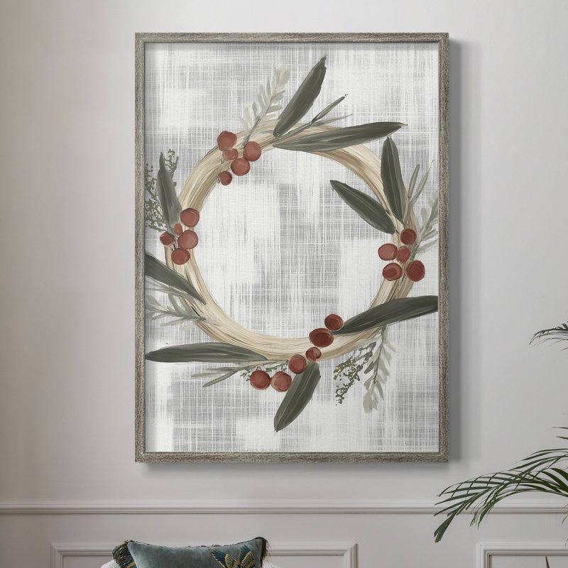 «Christmas Holiday Art CCXC III», reproduction d'art encadrée - bois massif