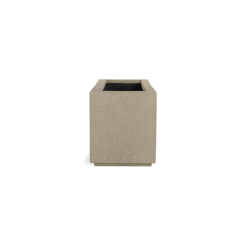 Milan Tall Polymer Box, 19" H x 43" W x 15" D, Sandstone Granite