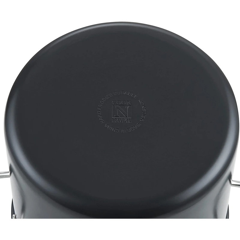10-Quart Black Aluminum Nonstick Stockpot with Lid
