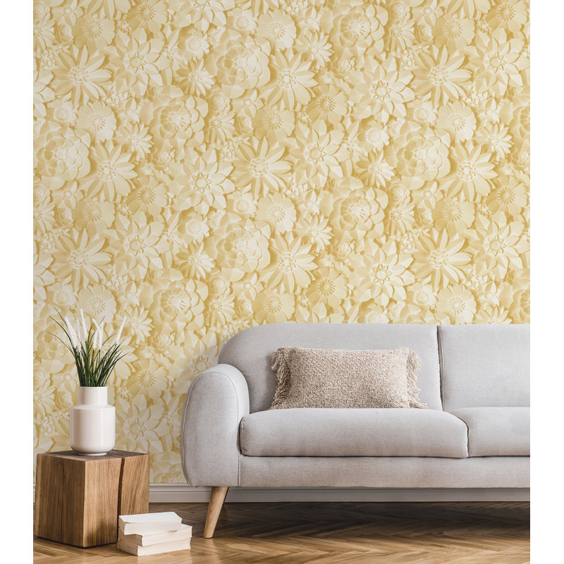 Dacre Floral Wallpaper, Yellow