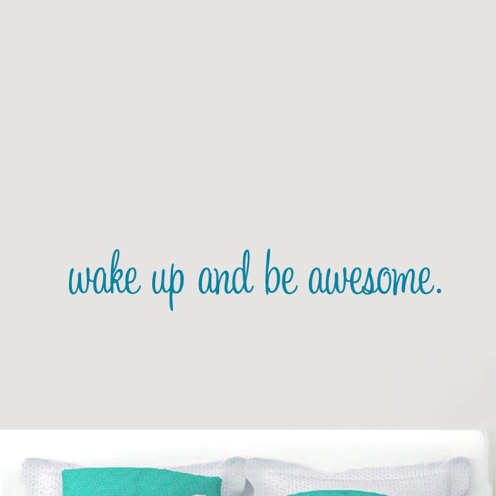 Décalcomanie murale « wake up and be isard », Bleu sarcelle