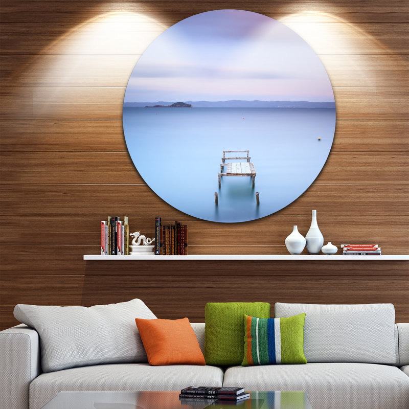 Paysage marin «Bright Purple Sky», impression, H 38 po x l 38 po x P 1 po, Métal
