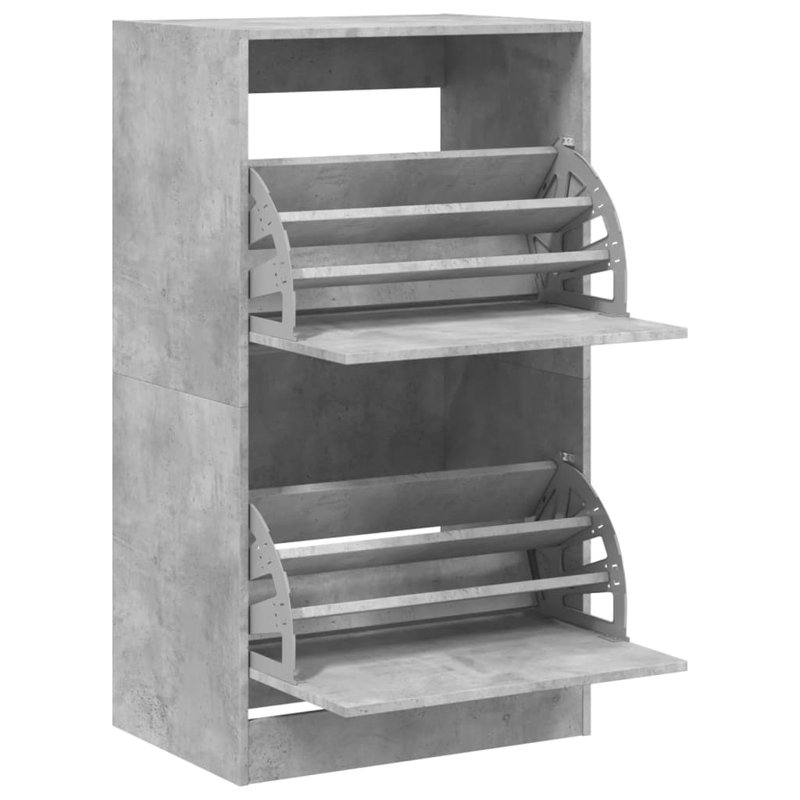 12 Pair Shoe Storage Cabinet, Concrete Grey
