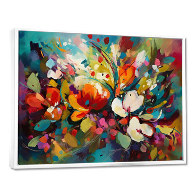 Rynette Red Vibrant Garden Symphony III - Art mural floral