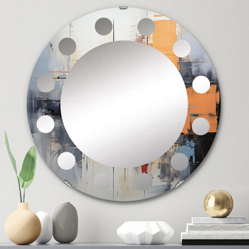 Terev - Miroir mural moderne rond, 24 po x 24 po