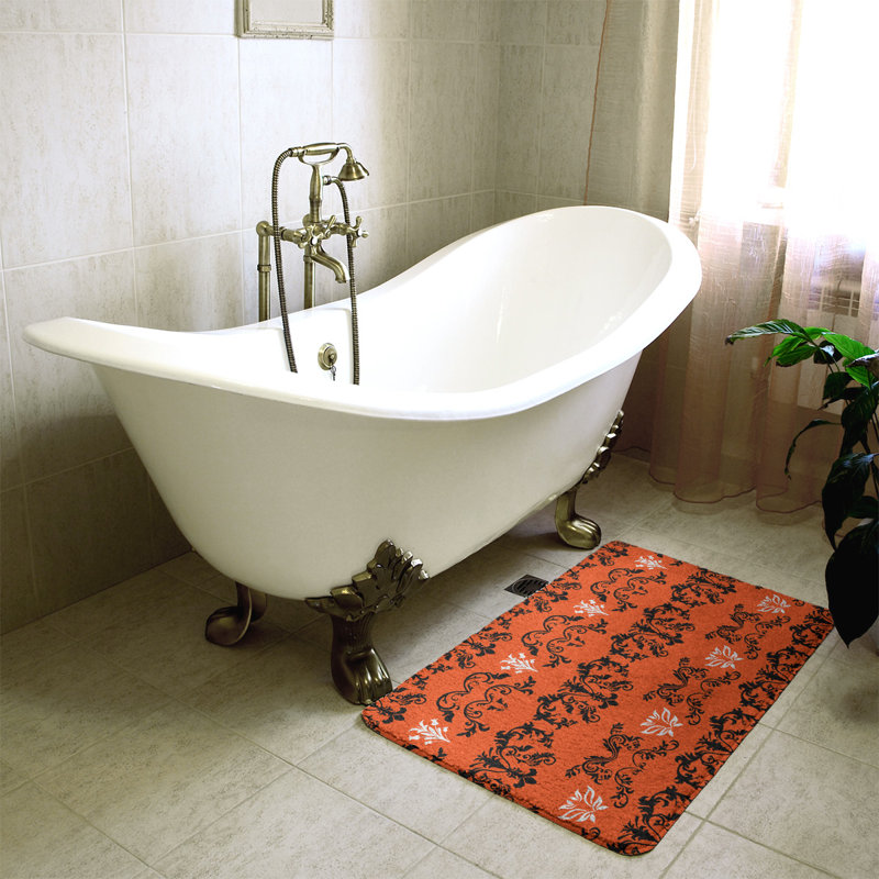 Tapis pour salle de bain Cincinnati, Noir / orange / blanc, l 21 po x L 34 po