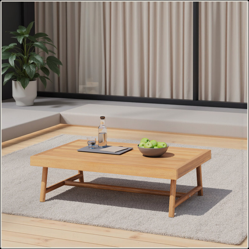 Table basse de patio en bois d'acacia