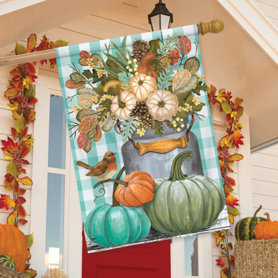 Pastel Pumpkins House Flag