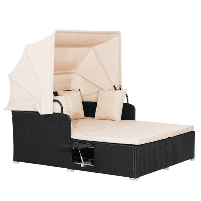 Oceanus 65'' Wide Steel Patio Daybed with Cushions