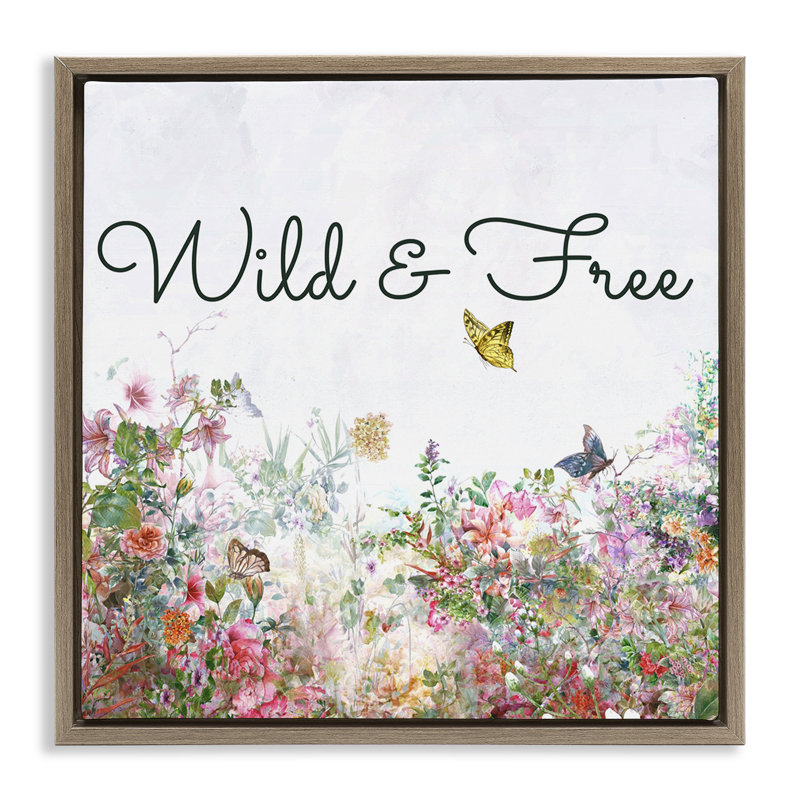 «Wild & Free Butterflies» par Karen Smith, Cadre flottant orme Montalcino, H 18 po x l 18 po