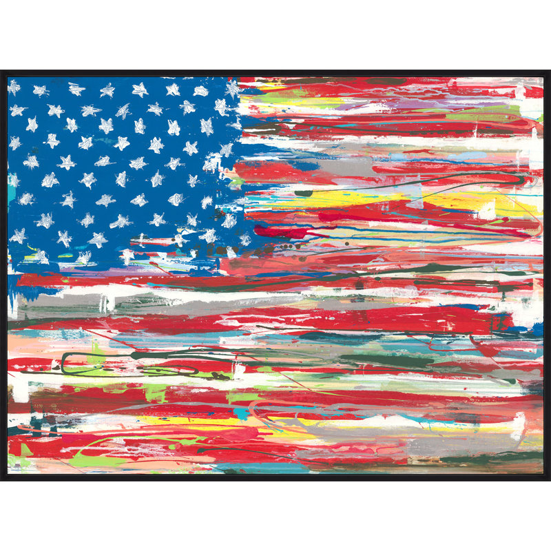"USA" par Bella Lane, art mural encadré, Image au gel brossé