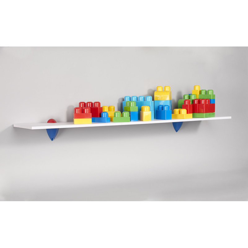 Bracket Shelf, Blue/Red, 3.38" H x 36.00" W x 7.06" D