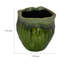 Pot à fleurs décoratif Ashly avec bordure festonnée, céramique texturée verte 8 pouces