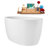 51" Streamline Soaking Glossy White Freestanding Tub and Tray With Internal Drain-101413136