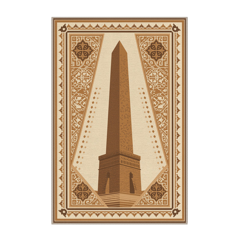 Machine Washable Madiun Classic Oriental Rug in Beige – Beige Binding, 8x10