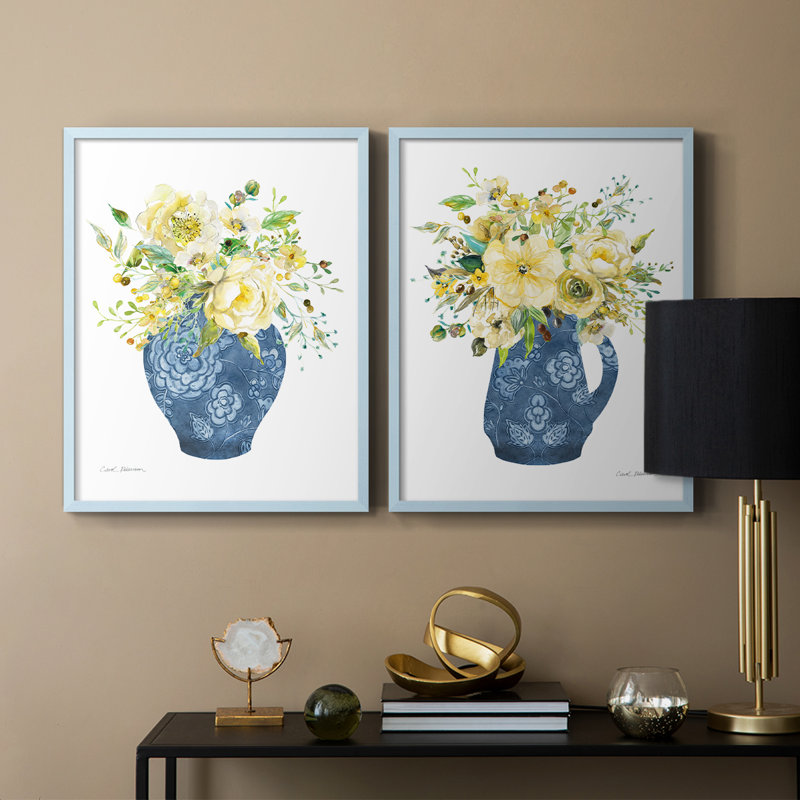 «Sunny Chinoiserie I», reproduction encadrée de qualité supérieure - prête à être accrochée - aucun clou requis - aucun clou requis
