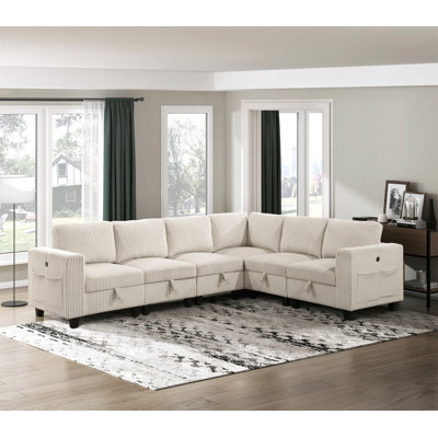 6-Piece Modular Sectional With Storage Seats