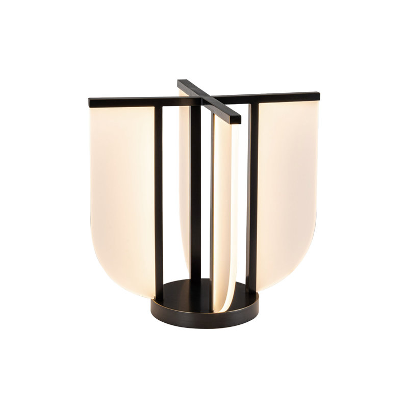 Urban Bronze Adjustable LED Table Lamp with Acrylic Panels