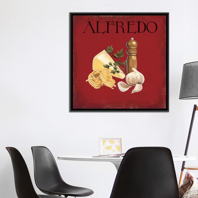 « alfredo », impression sur toile, Toile avec cadre noir, H 18 po x l 18 po x P 1,5 po, Pas de tapis