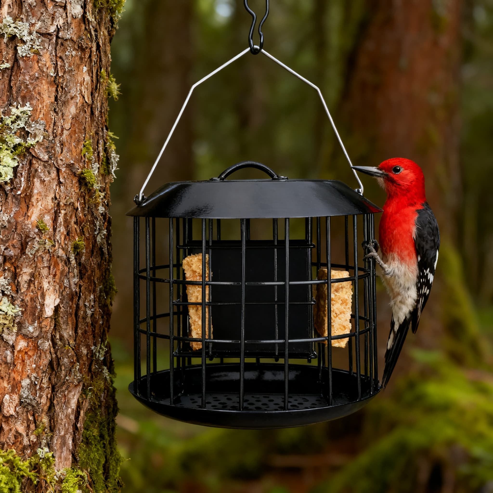 Arlmont & Co. Squirrel Proof Suet Feeder With Double Cake Capacity, All