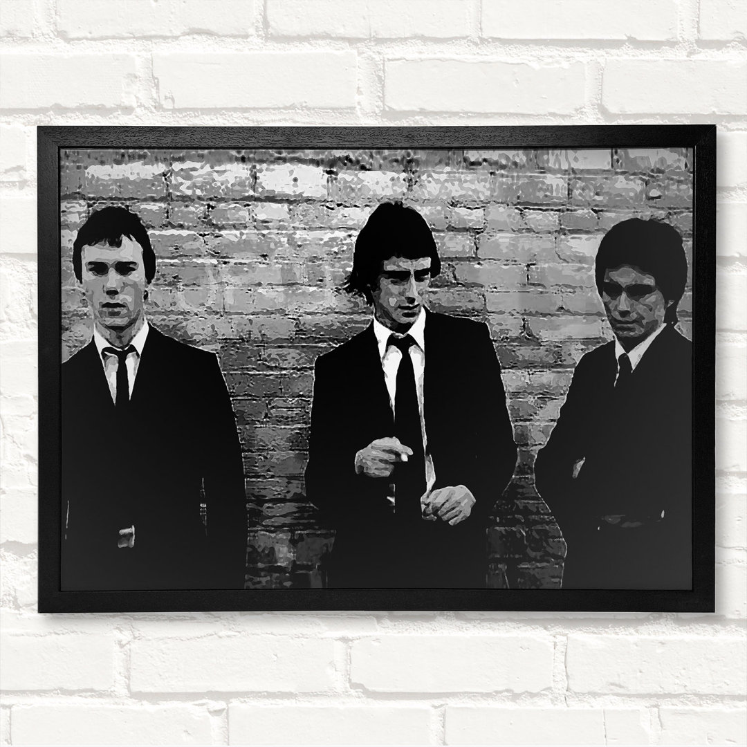 The Jam Retro B N W - Closed Corner Frame Kunstdrucke auf Holz