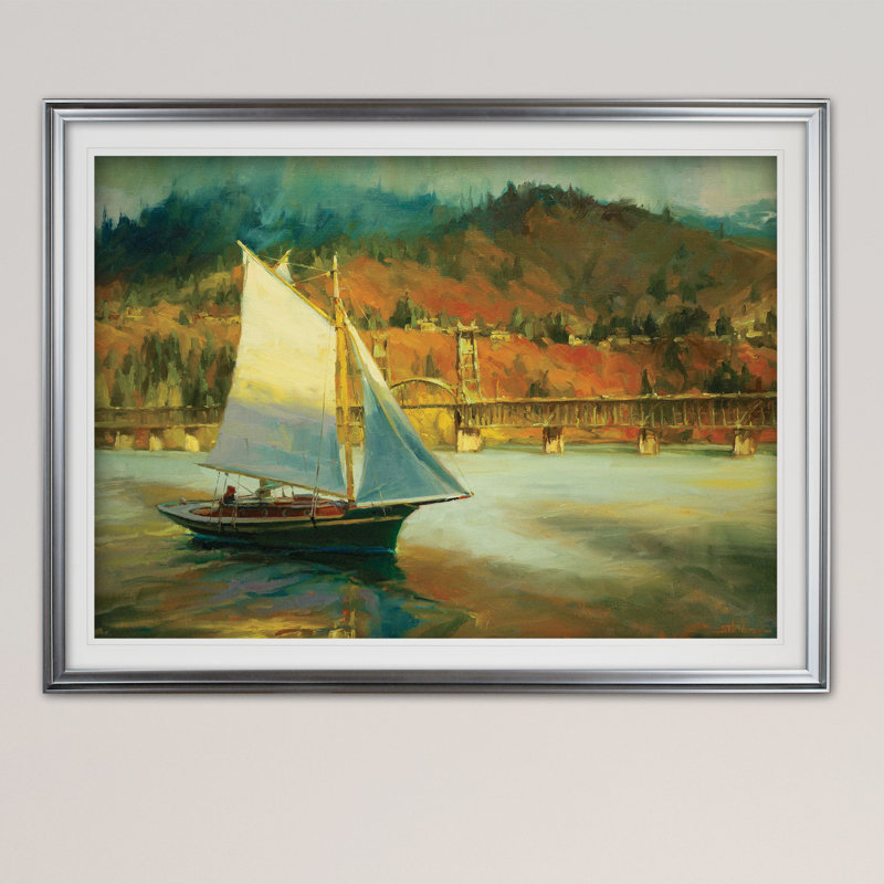 Voile d'automne - imprimé, Cadre argenté, H 31 po x l 43 po x P 1,5 po