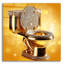  «The Throne - Gold and Diamonds toilettes» par Rey Klimt, art mural en acrylique, 12 po x 12 po