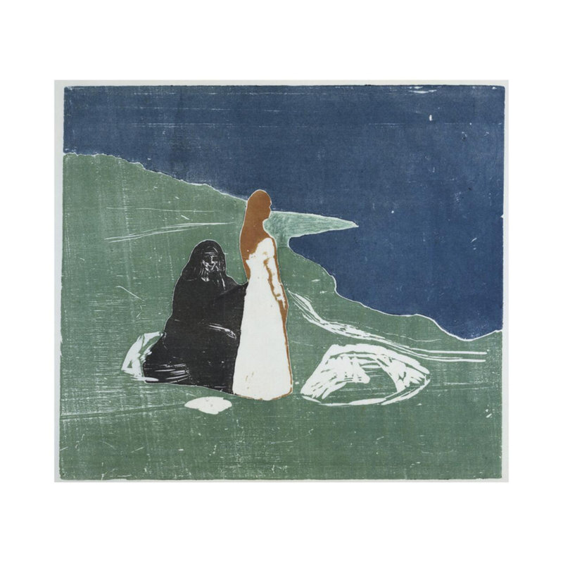 «Deux femmes sur la plage» par Edvard Munch - Impression giclée, H 22 po x l 28 po