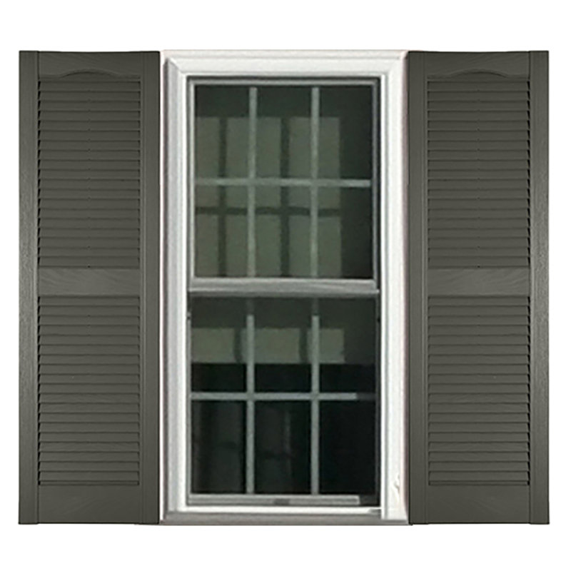 Custom Louvred Shutter with Cathedral Top, 45", Sandalwood, 14.5"