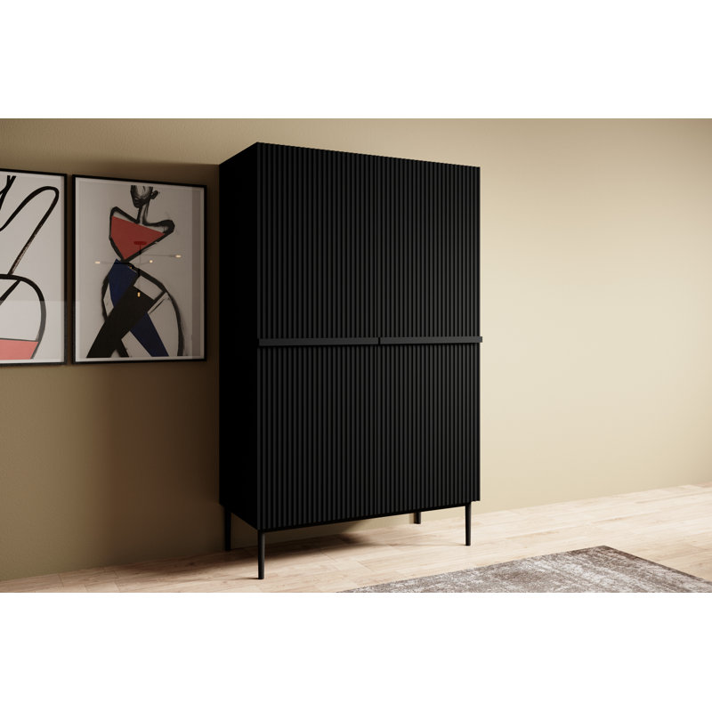 Alessja 2 Door Manufactured Wood Wardrobe, Black