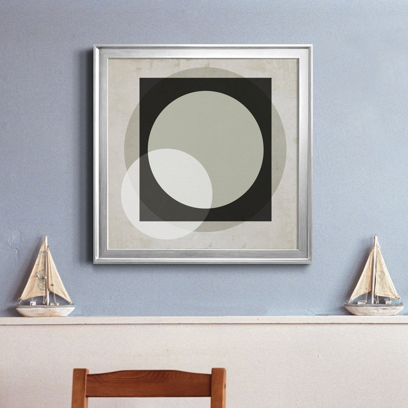 Moderniste Neutre II - reproduction d'art sur toile, H 30,5 po x l 30,5 po x P 1,5 po, Argent