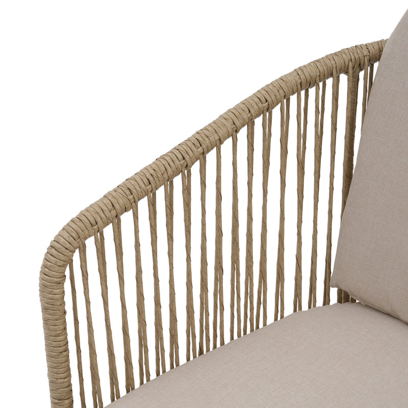 Fauteuil pivotant extérieur en osier 2 pièces