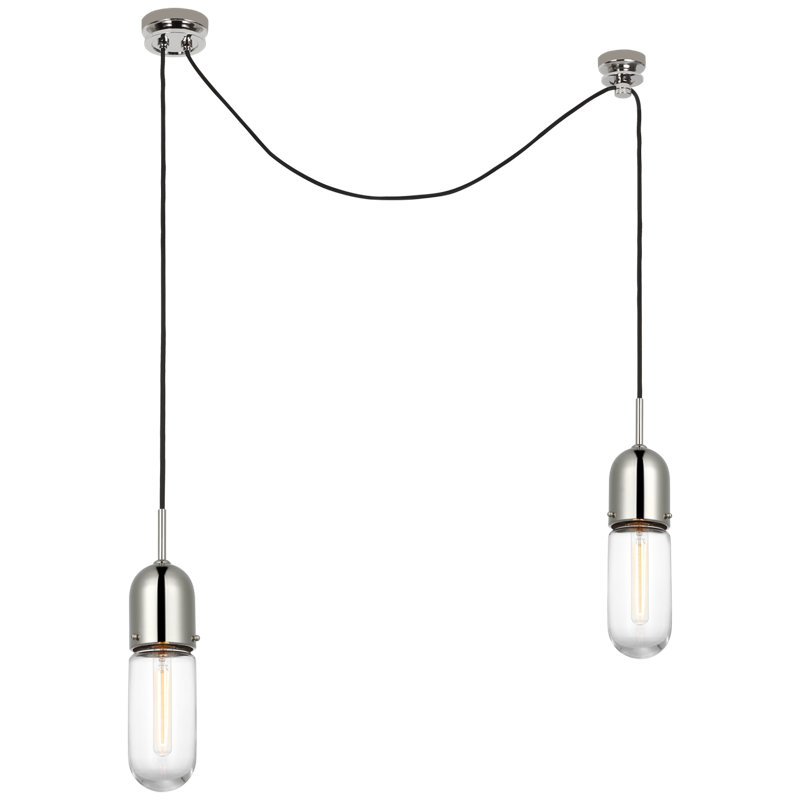 Junio 2 - Light Chandelier, Clear, Polished Nickel