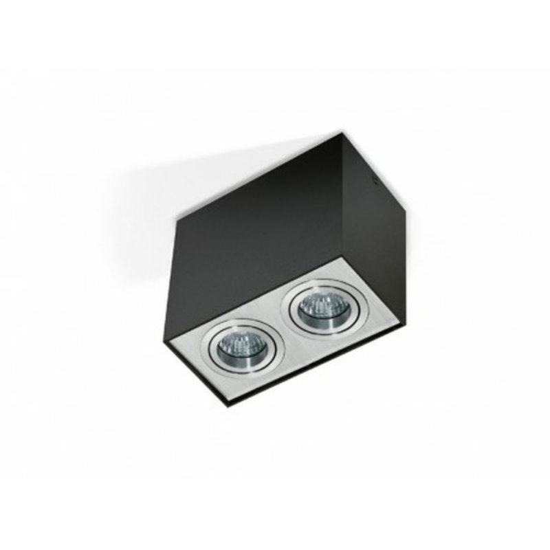 Eloy Flush Mount, Black/Aluminium