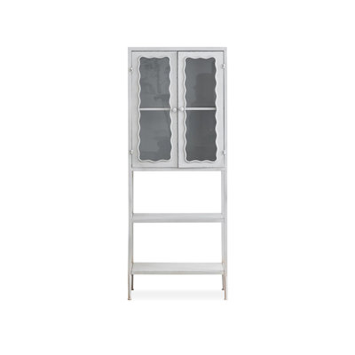 Présentoir en bois massif blanc rétro