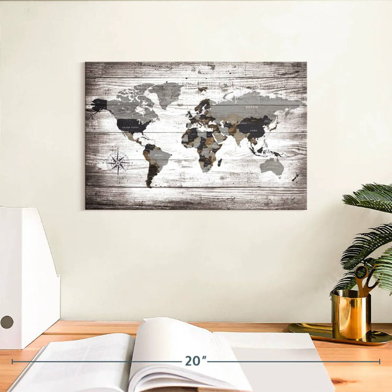 Carte du monde Keiri XXXII, H 8 po x l 12 po