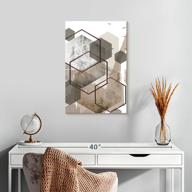 Avery Hexagons Beige III, 24" H x 16" W