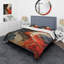 Red and Gold Marble Fire IV - Peinture abstraite, ensemble de housse de couette-101241496