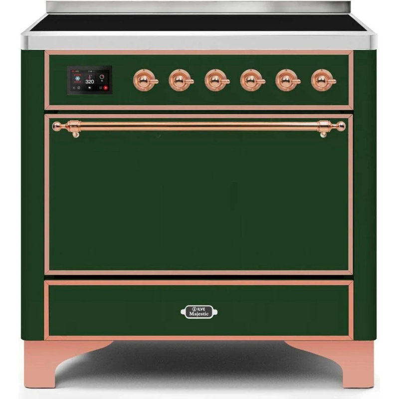 Majestic Ii 36 Inch Freestanding Induction Range, Emerald Green/Copper