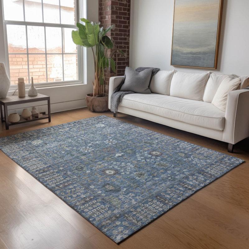 Tapis intérieur / extérieur lavable à la machine Derrick ACN2231 Global, Rectangle 10 pi x 14 pi