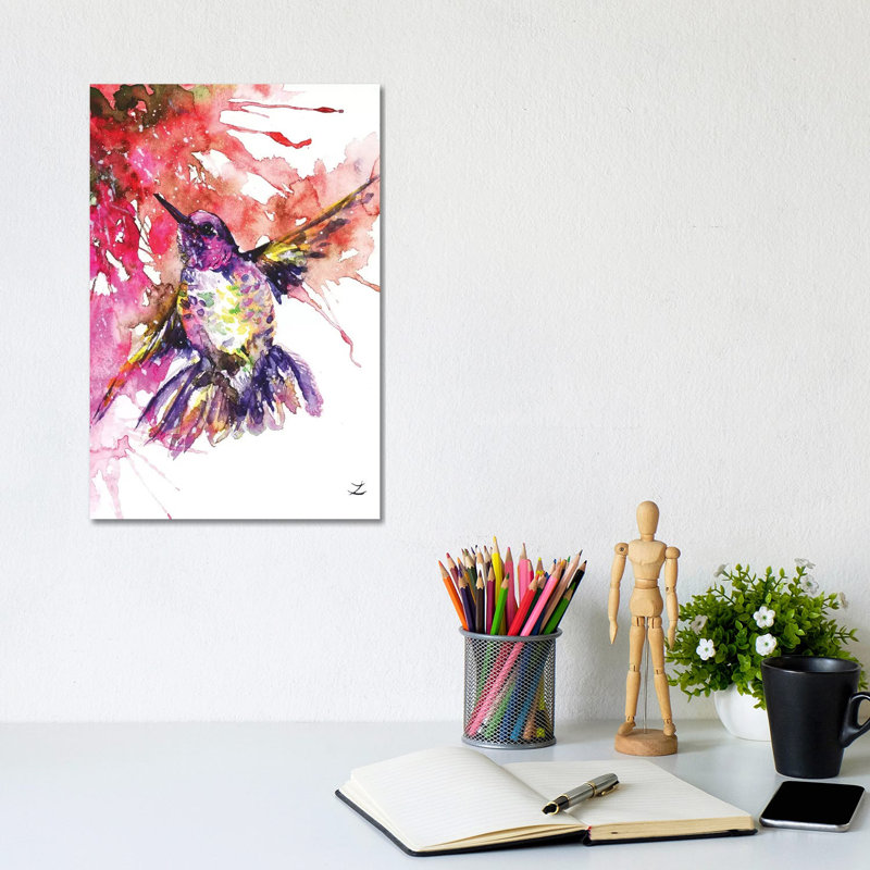 Hummingbird by Zaira Dzhaubaeva - Wrapped Canvas Gallery-Wrapped Canvas Giclée, 20.32 cm H x 30.48 cm W