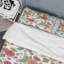 Fleur rouge et feuille verte - ensemble de housse de couette floral - microfibre de polyester-1694897843