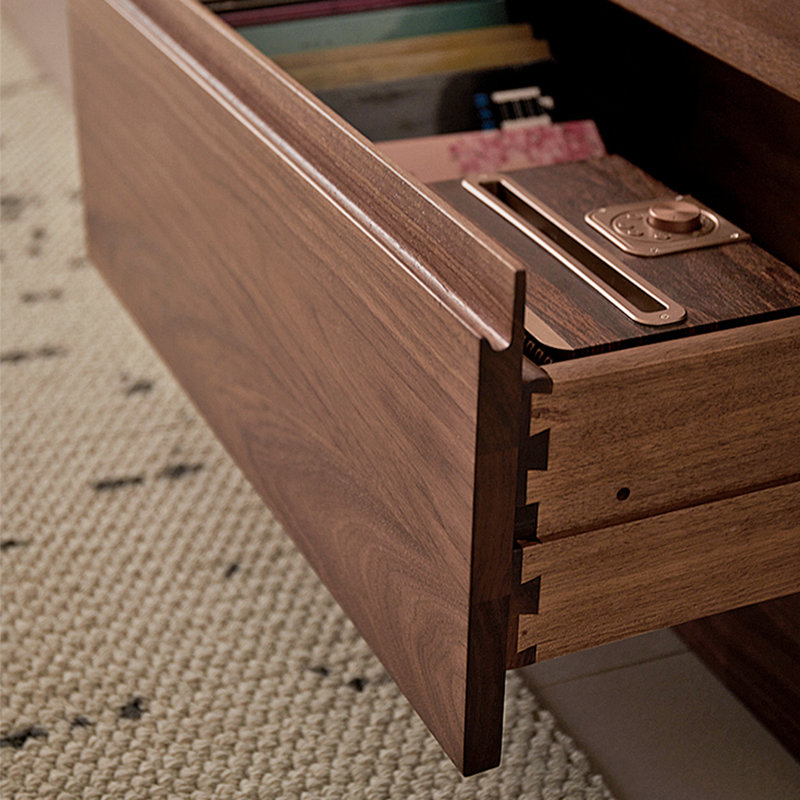 Black walnut solid wood furniture TV cabinet