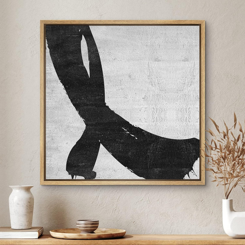 Abstrait, peinture à l'encre noire, effet de texture minimaliste, impressions sur toile neutres, décoration à la maison
