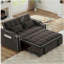 Fauteuil inclinable polyvalent à double siège pliable, canapé-lit confortable en velours avec poches latérales, port USB, support pour téléphone pivotant, cendrier et dossier réglable