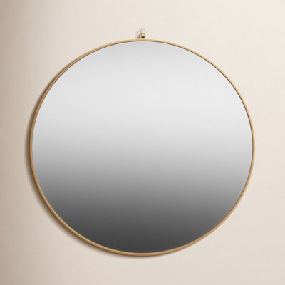 Cassie Metal/Manufactured Wood Round Wall Mirror