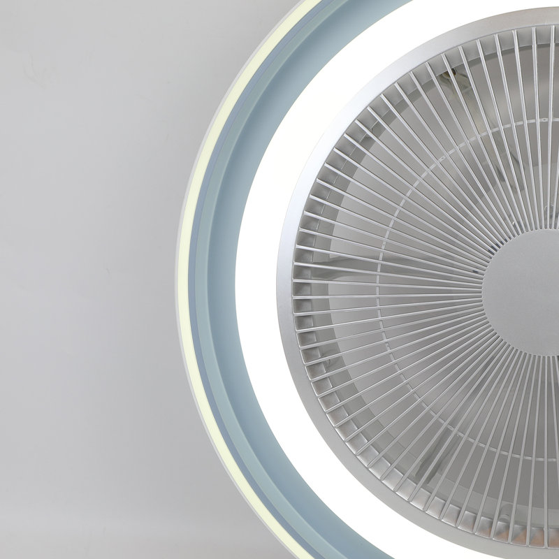 Ceiling Fan With Lighting - Dimmable Quiet Modern Blue 5 Blades