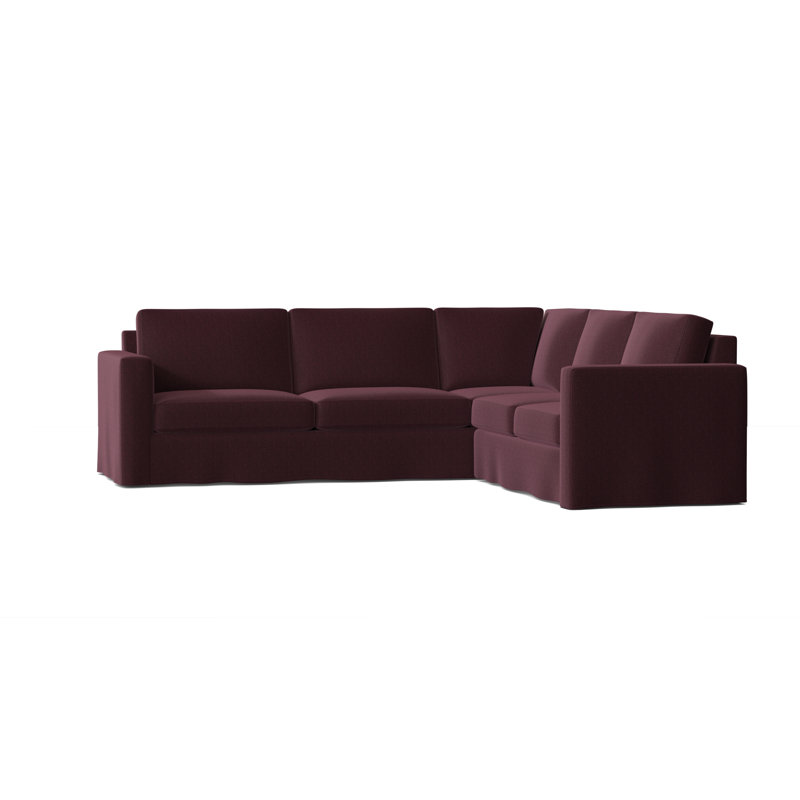 Bewley Upholstered L-Shaped Sectional, Mahogany, Key Aubergine, Right Hand Facing